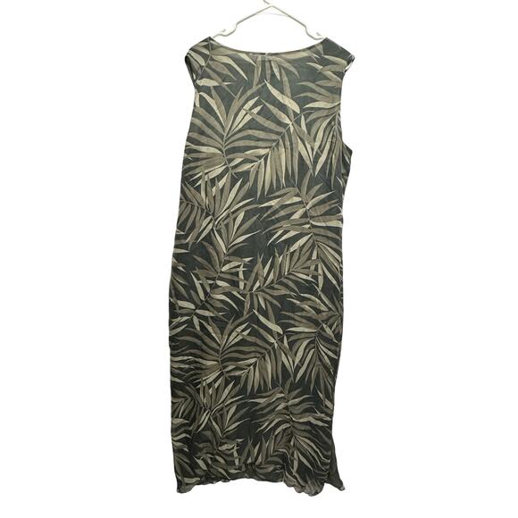Bridgetown Collection 100% Silk Palm Leaf Maxi Dress XL - Picture 6 of 8